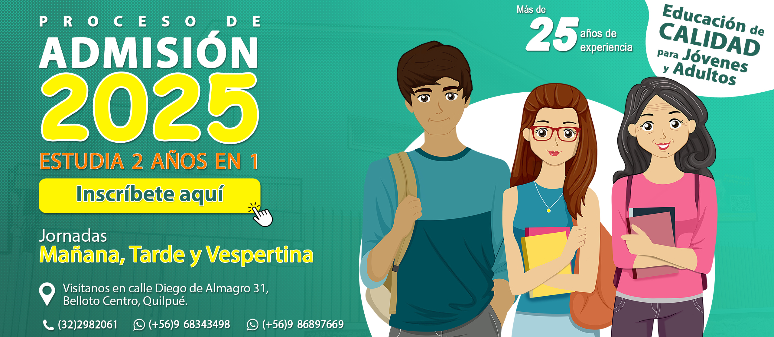 Admisión 2025 en Instituto Mercedes Lemus Zamora, educación para adultos en Quilpué